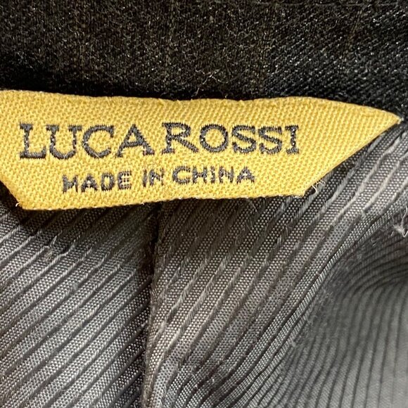 Luca Rossi ItaliaSuit Jacket Mens 46L Gray Pinstripe 150'S Hightech Fabric - Picture 2 of 16